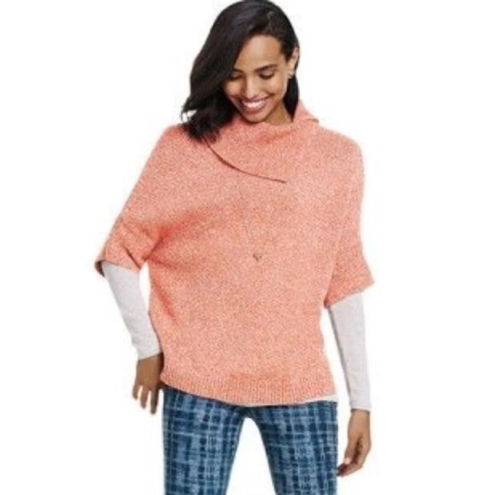 CAbi marled orange dolman pullover sweater